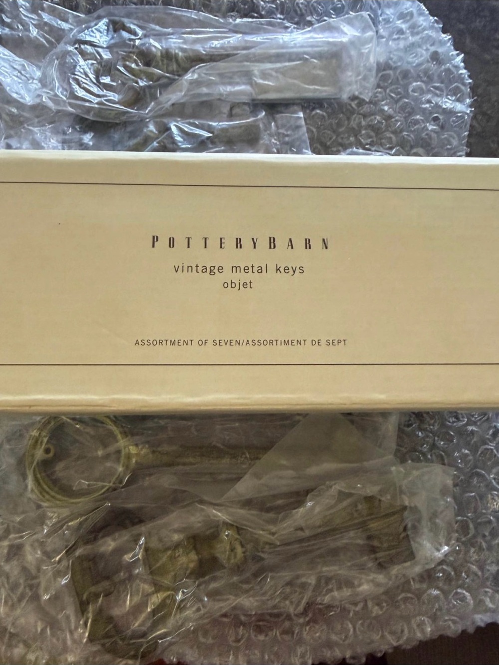 Pottery Barn Vintage Metal Keys - Set of 7